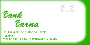 bank barna business card